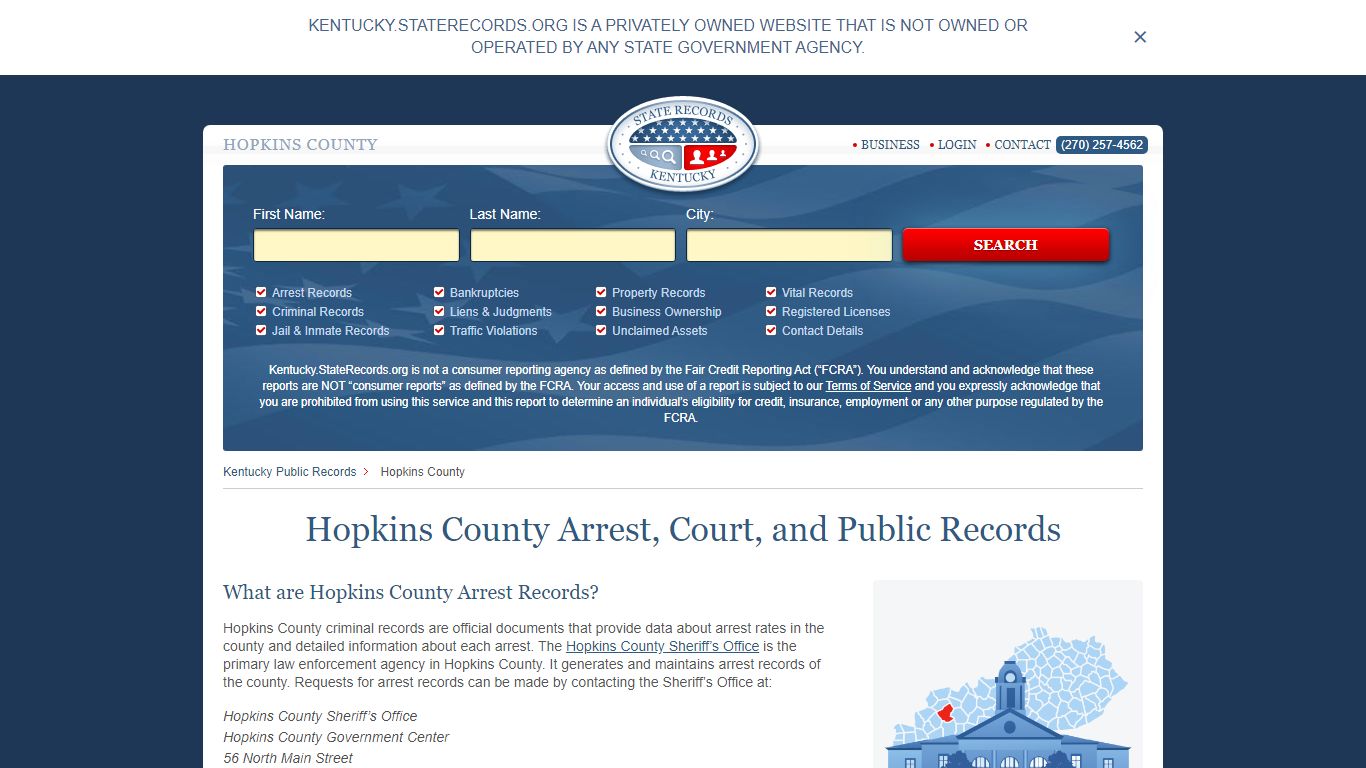 Hopkins County Arrest, Court, and Public Records